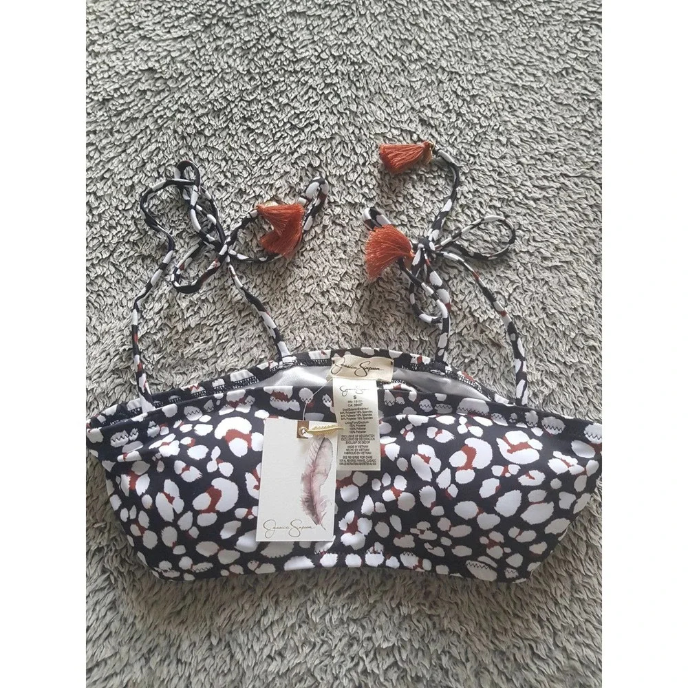 Jessica Simpson spotted tassel bikkini top nwt